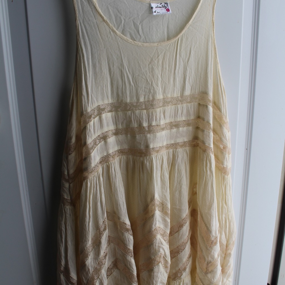 Intimately Free People Cream Trapeze Slip Dress